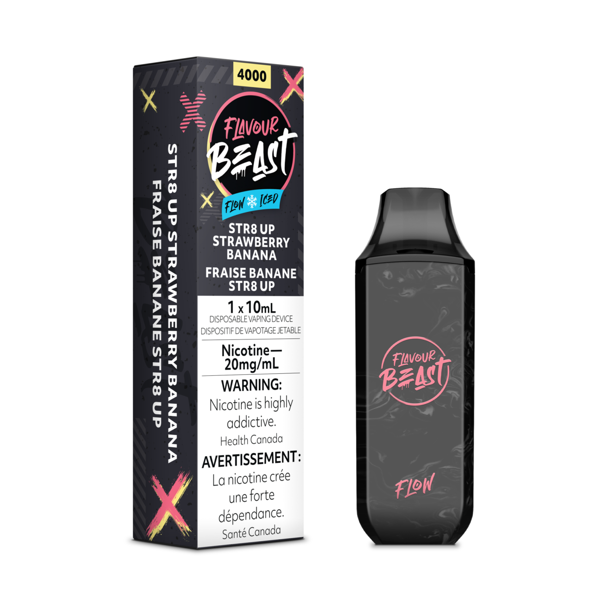 Flavour Beast Flow Rechargeable Disposable 4000 Puffs - Str8 Up Strawberry Banana Iced